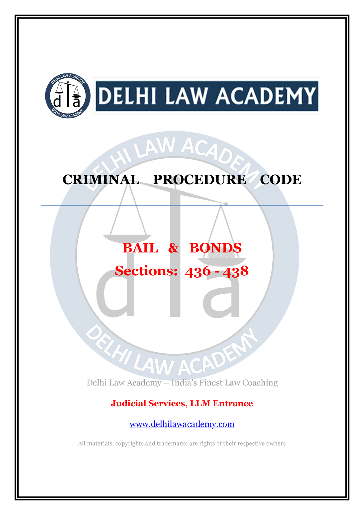 Cr Pc 436 438 Sample Crpc Practice Material Criminal Procedure Code Bail And Bonds Sections 1714