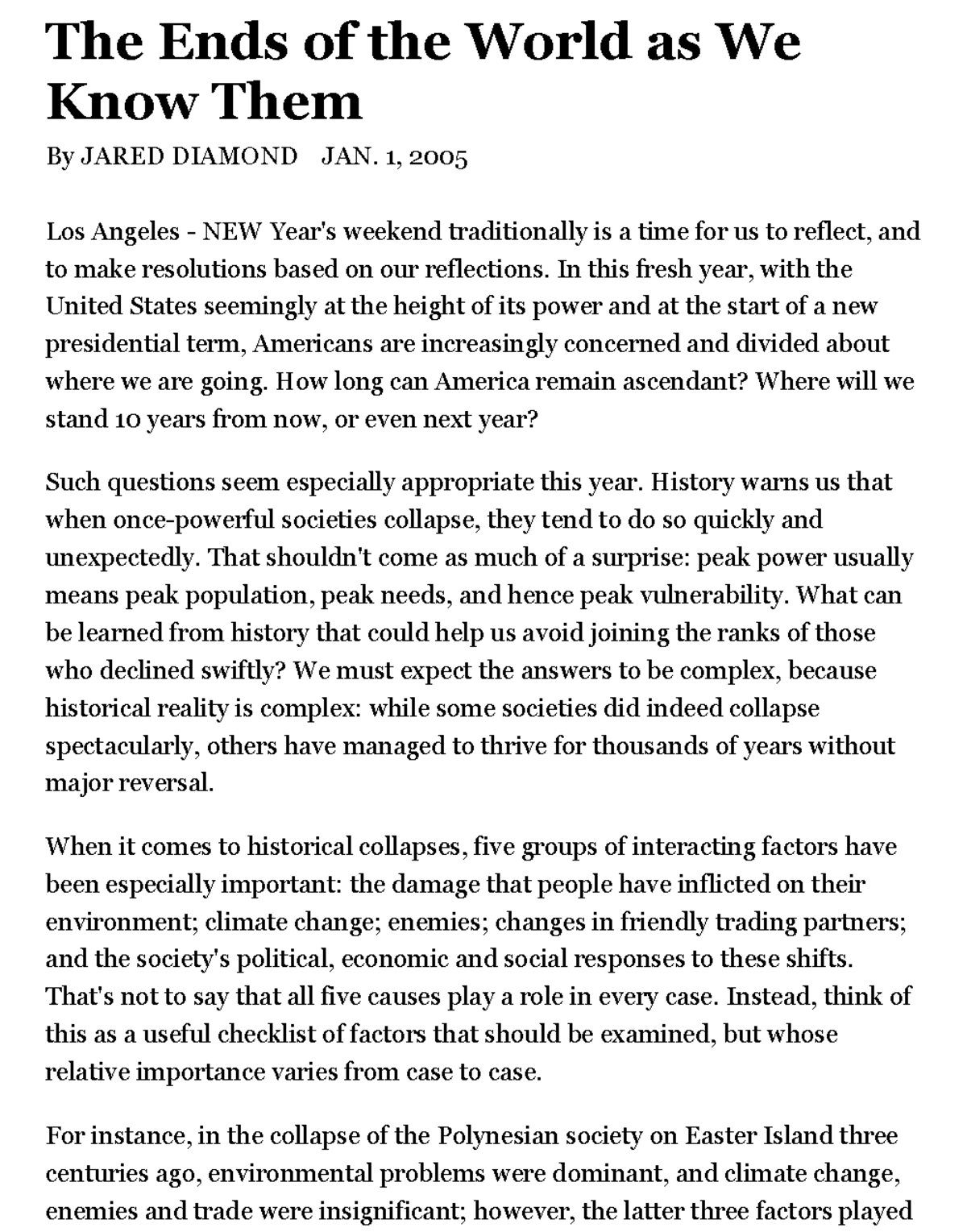 The Ends of the World as We Know Them The New The Ends of the World