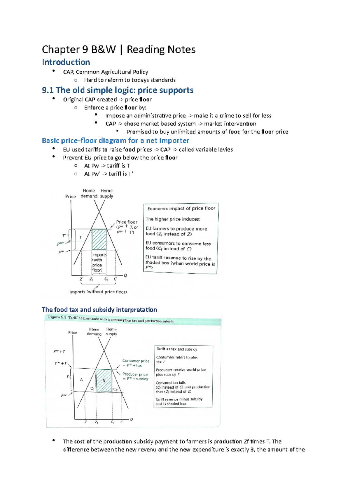 Chapter 9 B&W Reading Notes - Trade Policy And Economic Integration ...