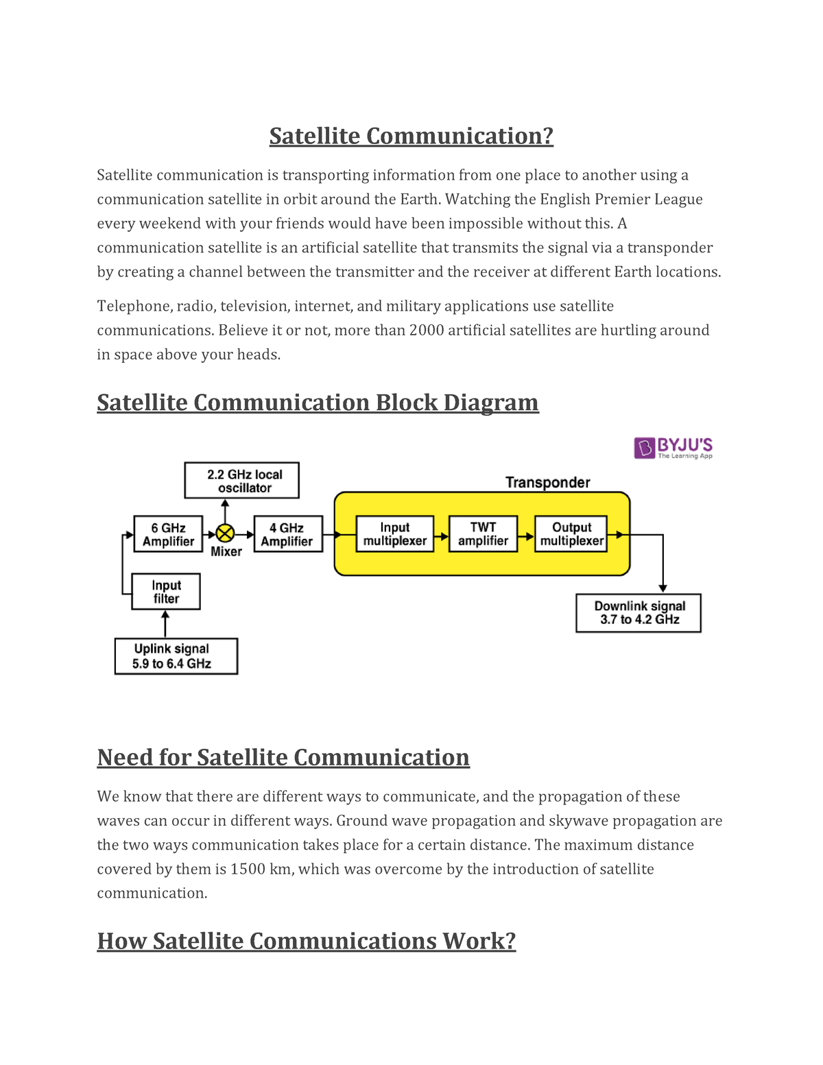 satellite communication essay conclusion