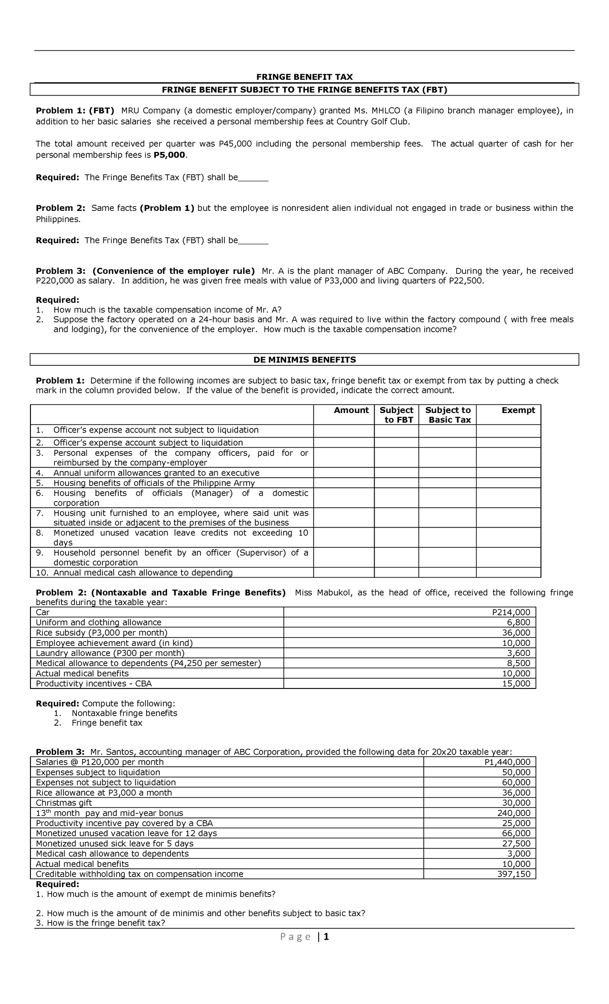7. Fringe benefit taxstudent FRINGE BENEFIT TAX FRINGE BENEFIT