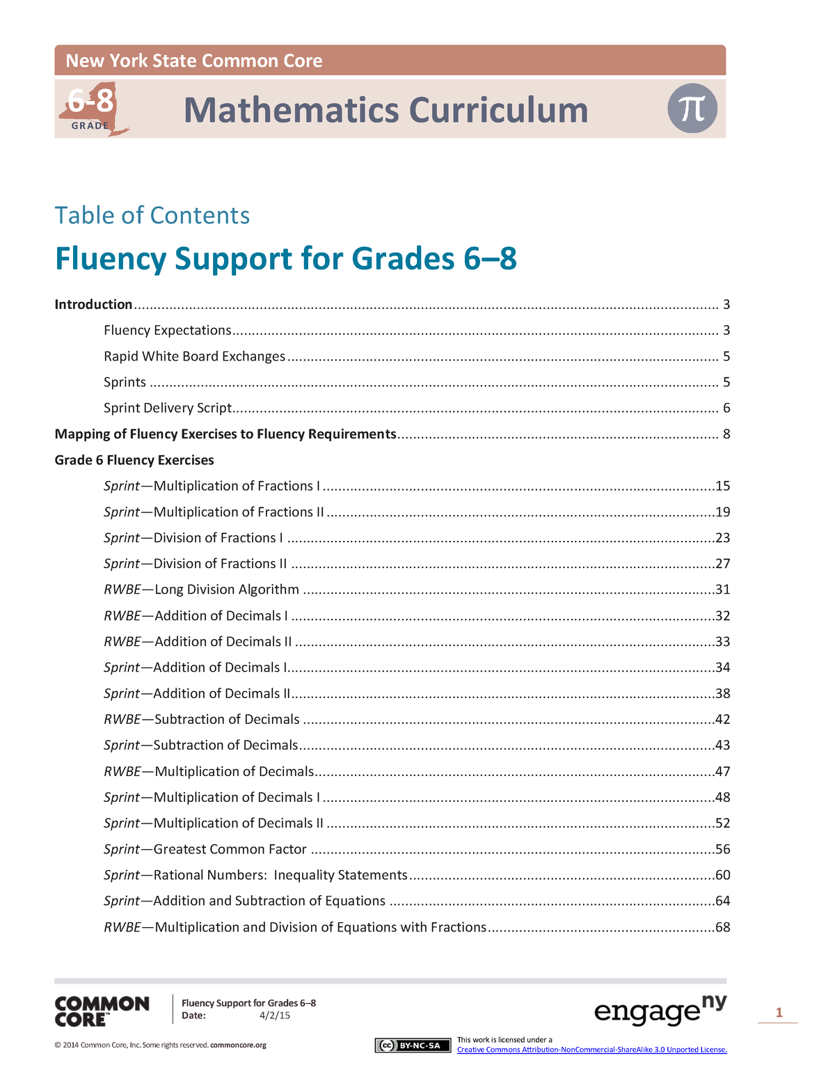 Copy of 6-8 Sprints - Junior High/Pre-Algebra Fluency - G R A D E New ...