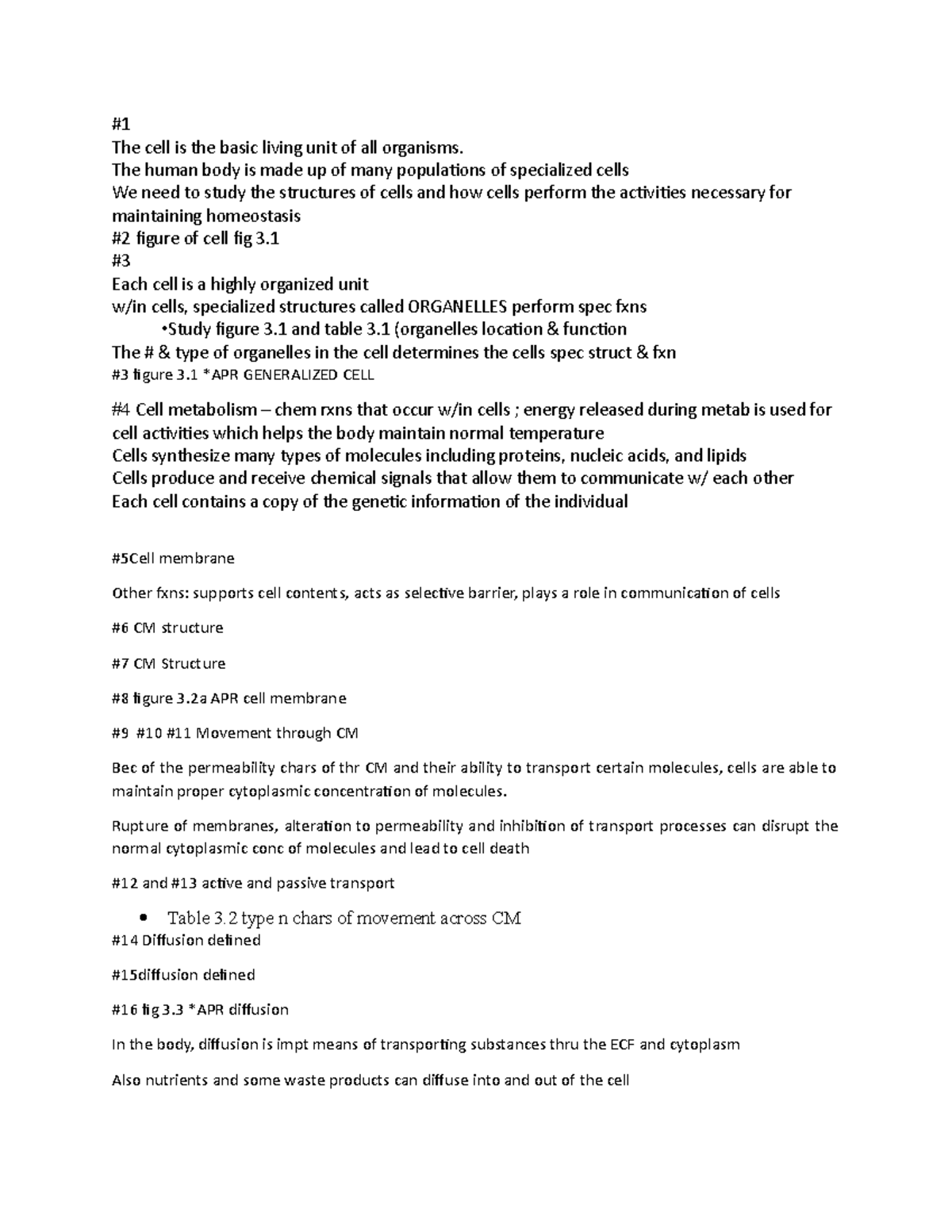 chapter 3: the cell structure and function - The cell is the basic ...