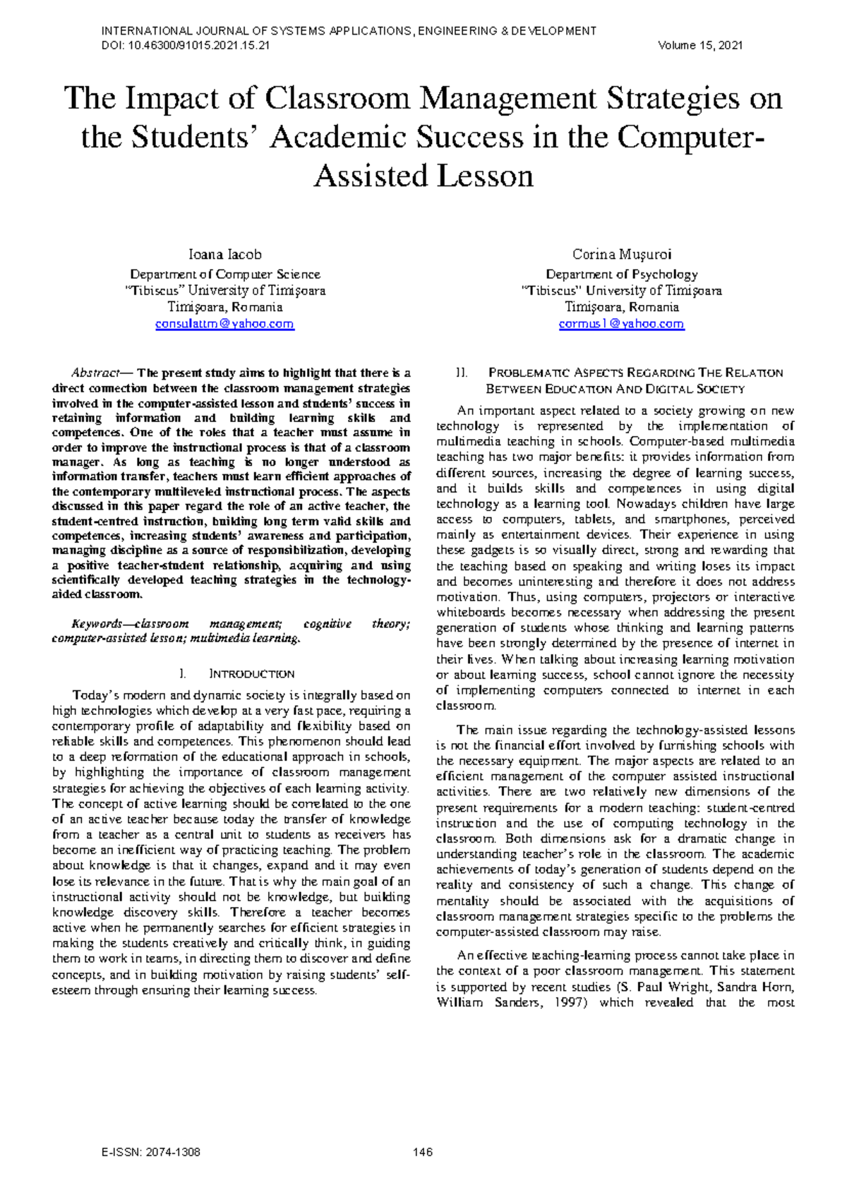 The Impact of Classroom Management Strategies on t - The Impact of ...
