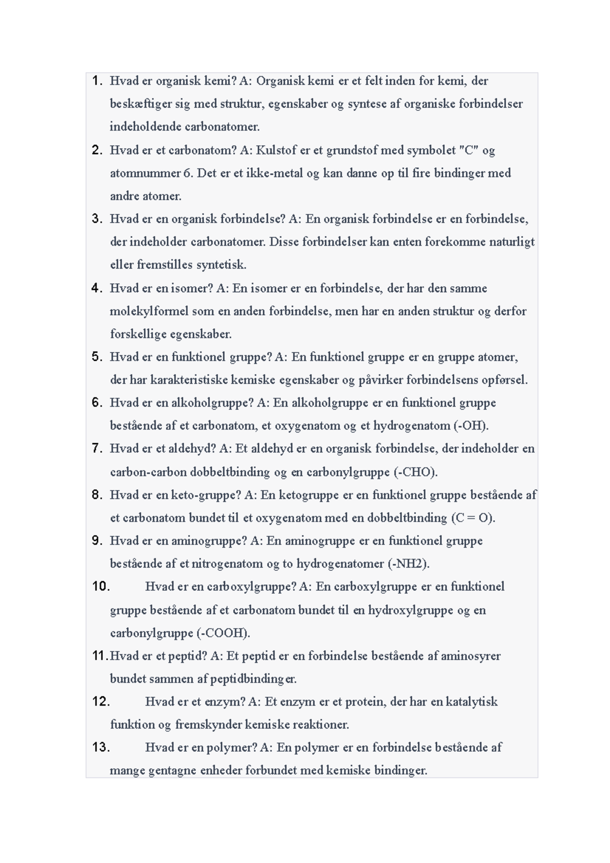 Organische Chemie 5 - Hvad Er Organisk Kemi? A: Organisk Kemi Er Et ...