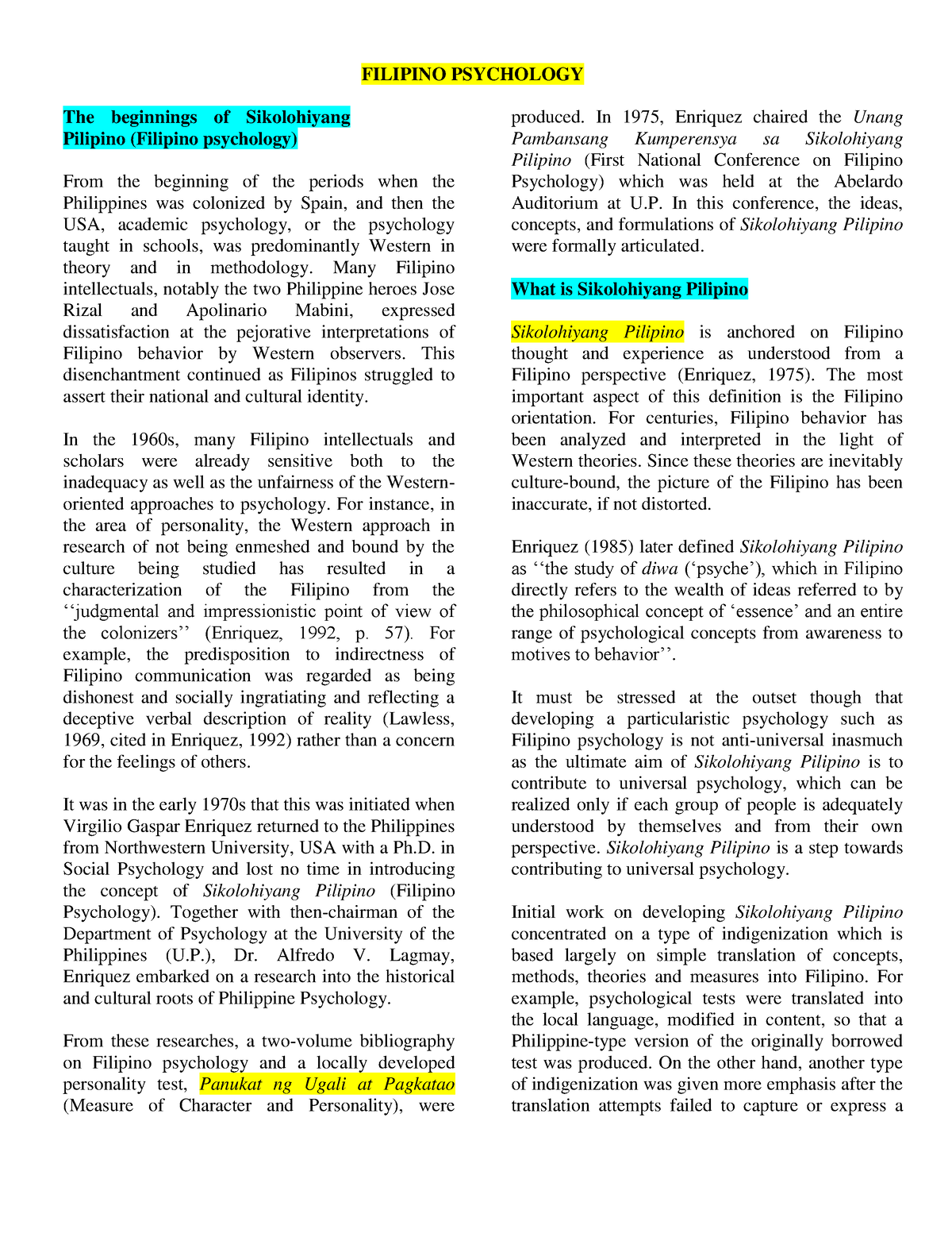 research paper about filipino psychology