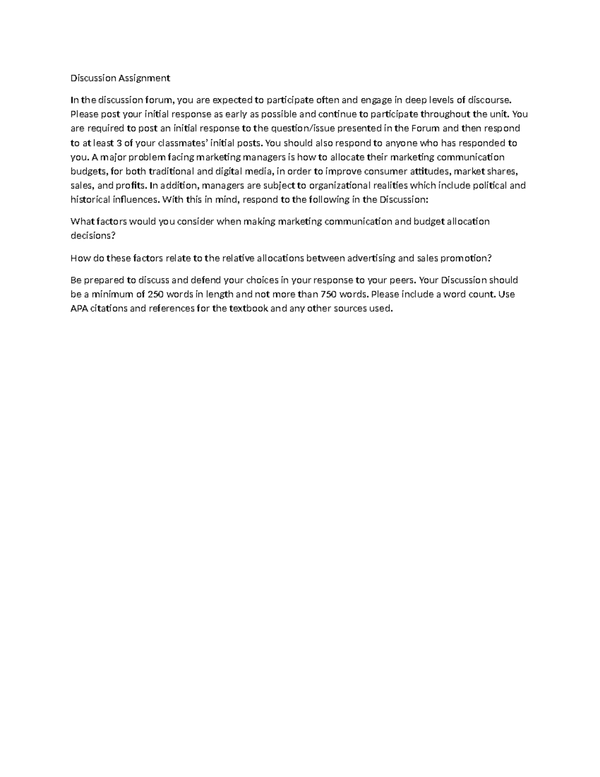 Disccusion Unit 6 - Discussion Unit 6 - Discussion Assignment In the ...