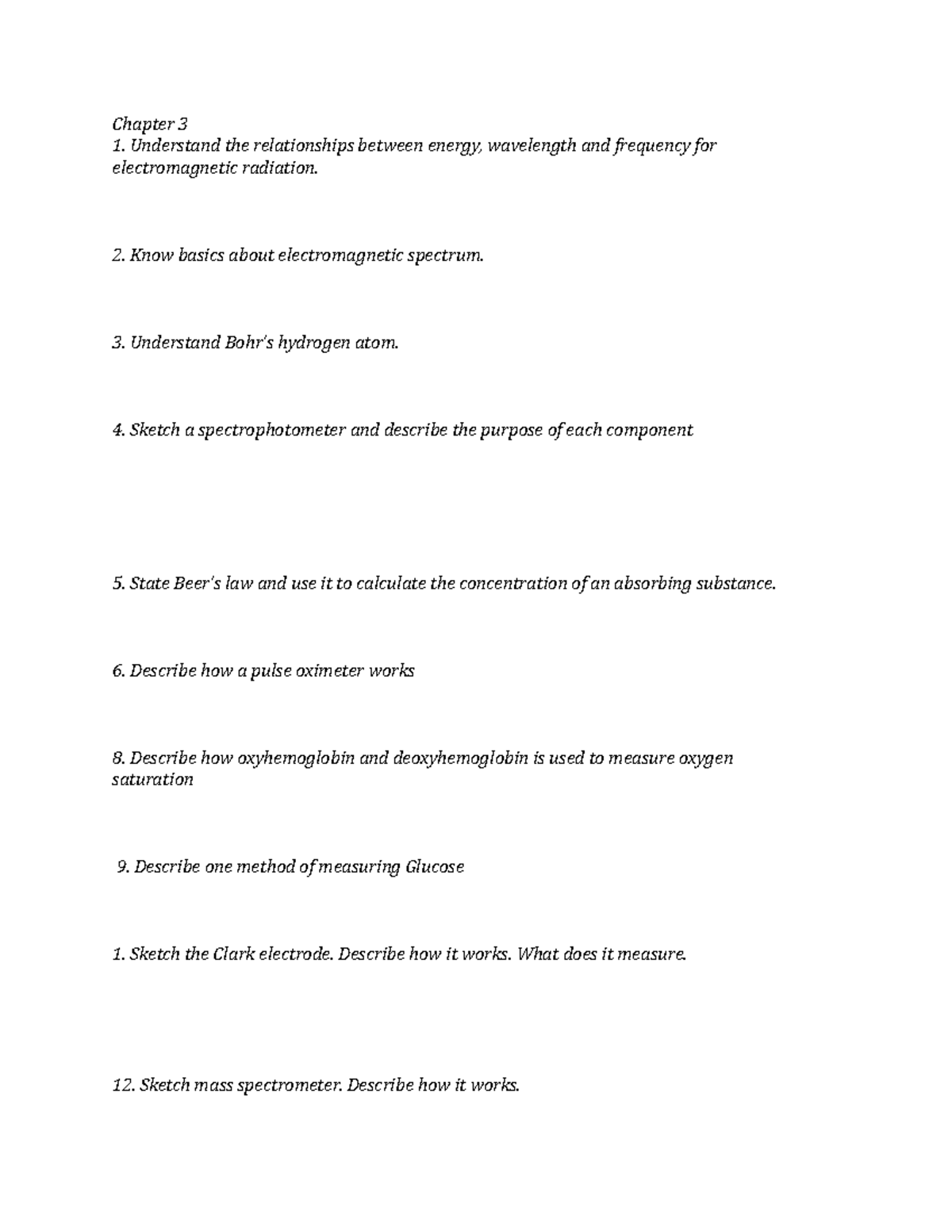 Test 2 Study Guide bme 204 - Chapter 3 1. Understand the relationships ...