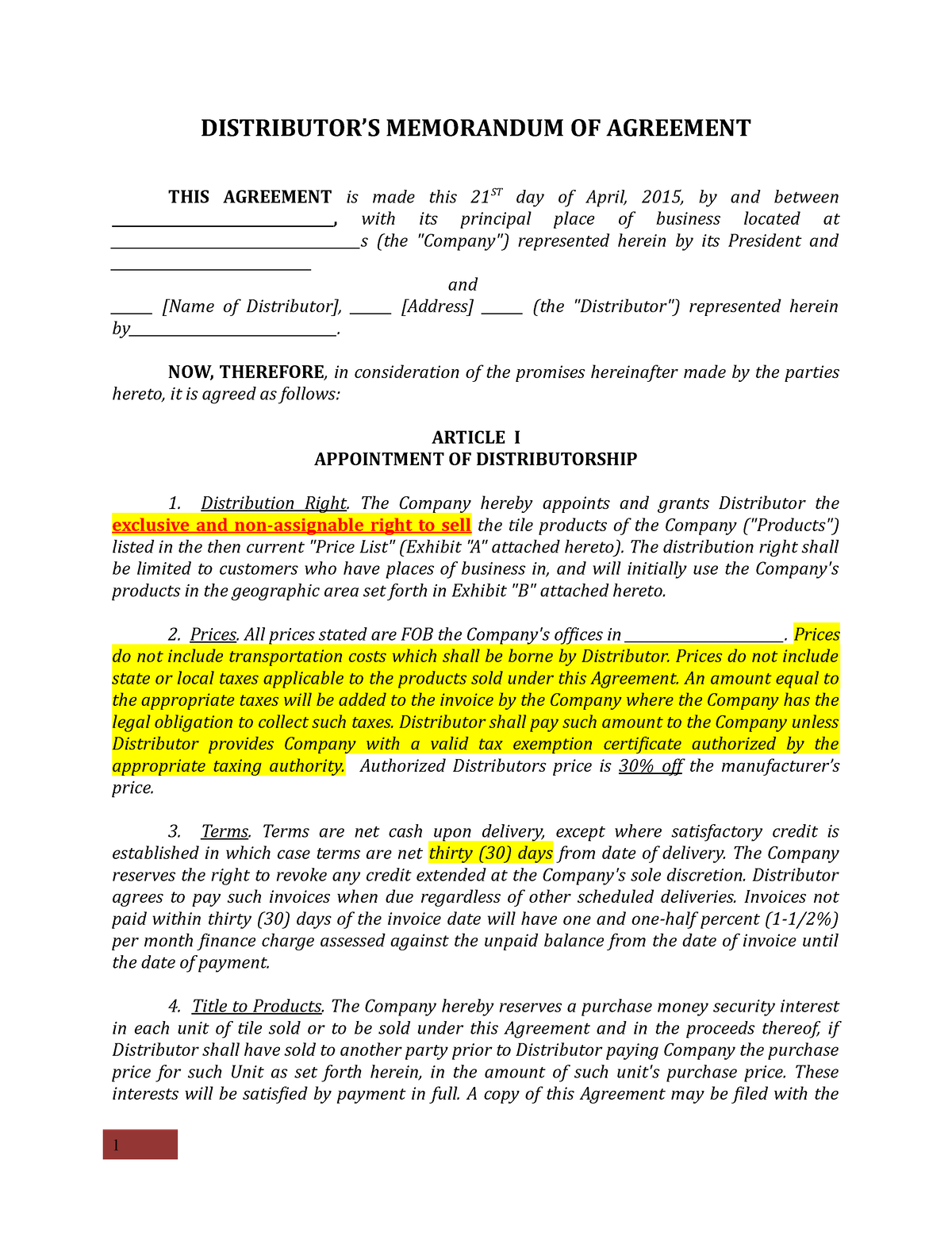 distributor-agreement-sample-distributor-s-memorandum-of-agreement