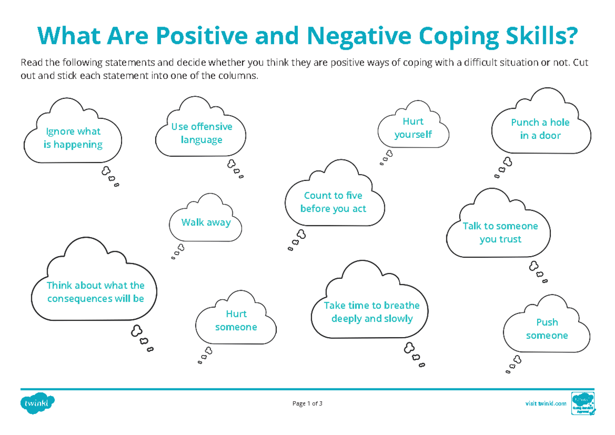 T3 p 211 what are positive and negative coping skills activity sheet
