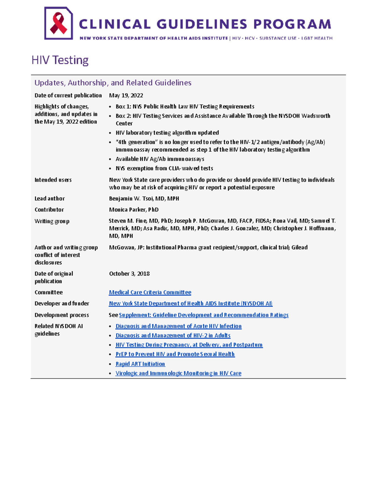 Nysdoh-AI-HIV-Testing 11-28-2023 HG - HIV Testing Updates, Authorship ...