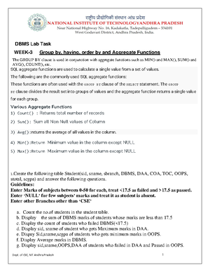 Worksheet week5 - Useful for gaining understandingn on mysql queries ...