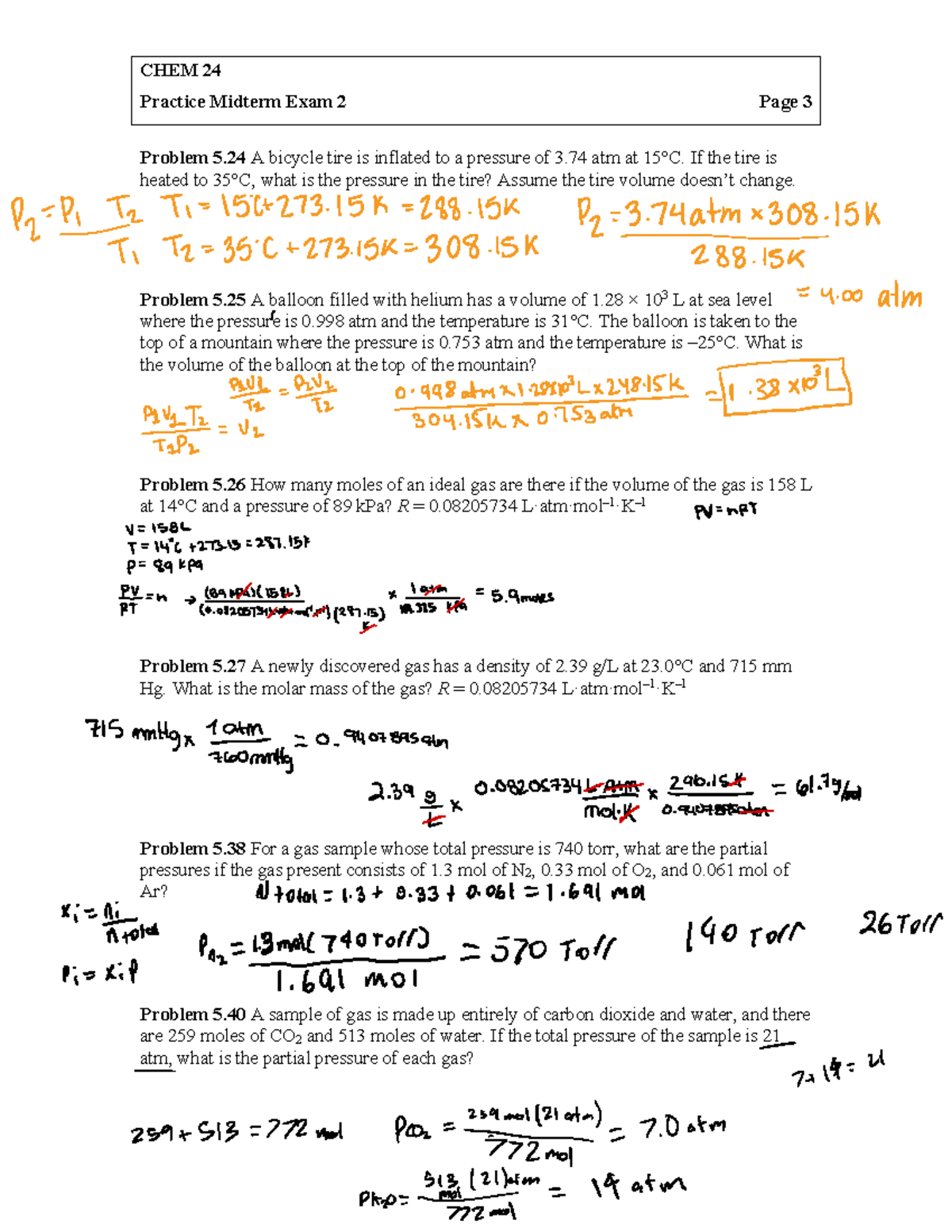 Chem24 2022spring midterm 2 practice solved Ch5 - CHEM 24 Practice ...