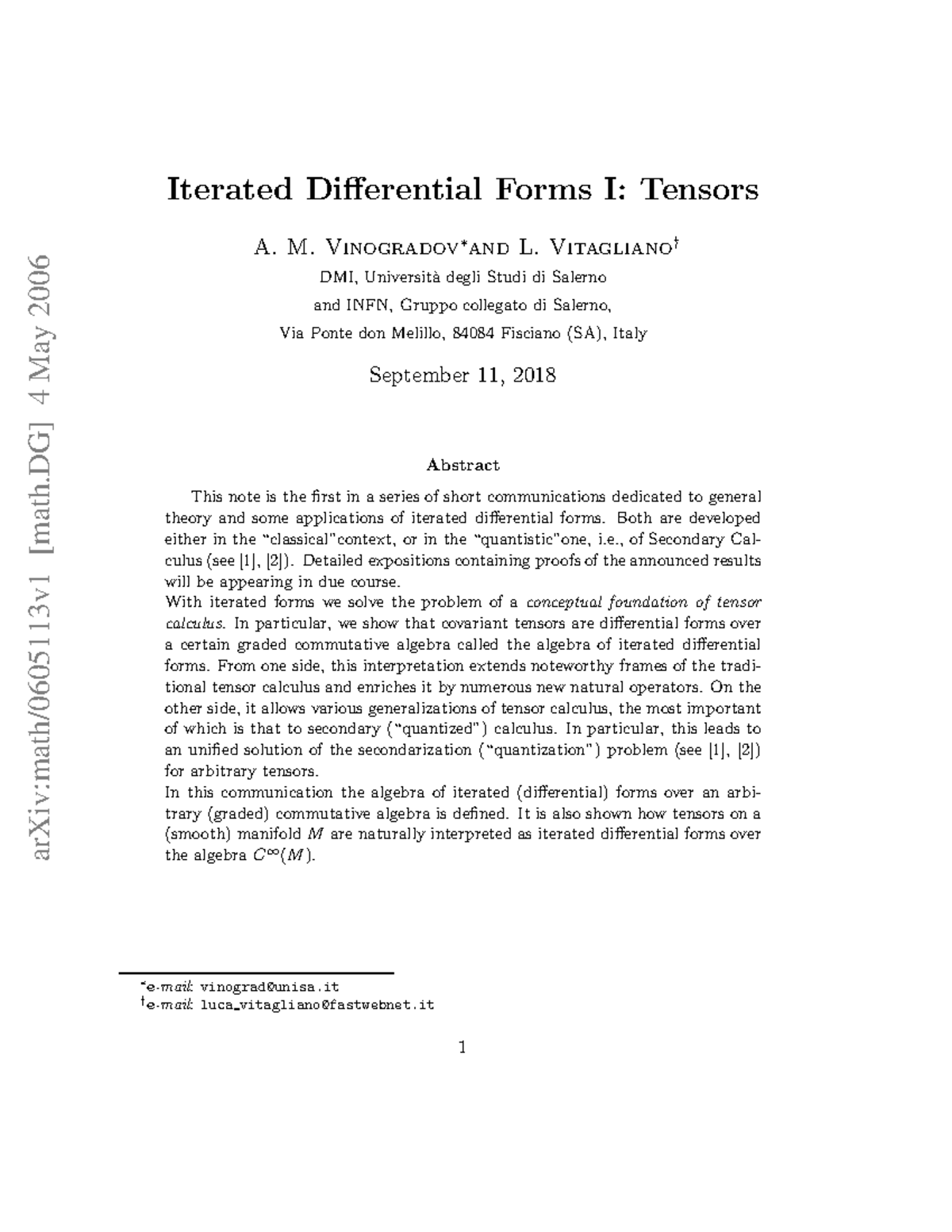 0605113 - Cours - arXiv:math/0605113v1 [math] 4 May 2006 Iterated ...
