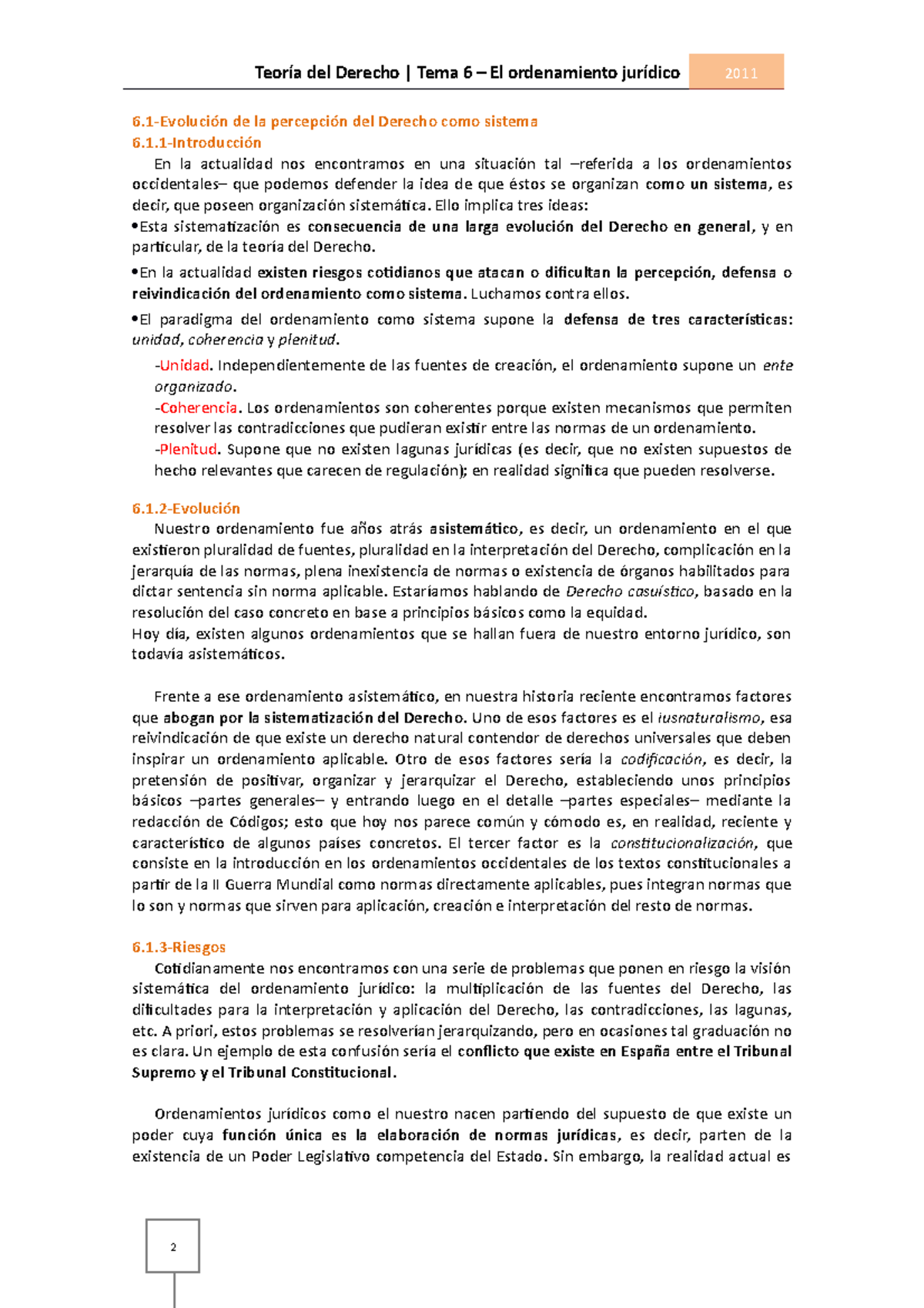 Tema 6 - El ordenamiento jurídico - Teoría del Derecho | Tema 6 – El ...
