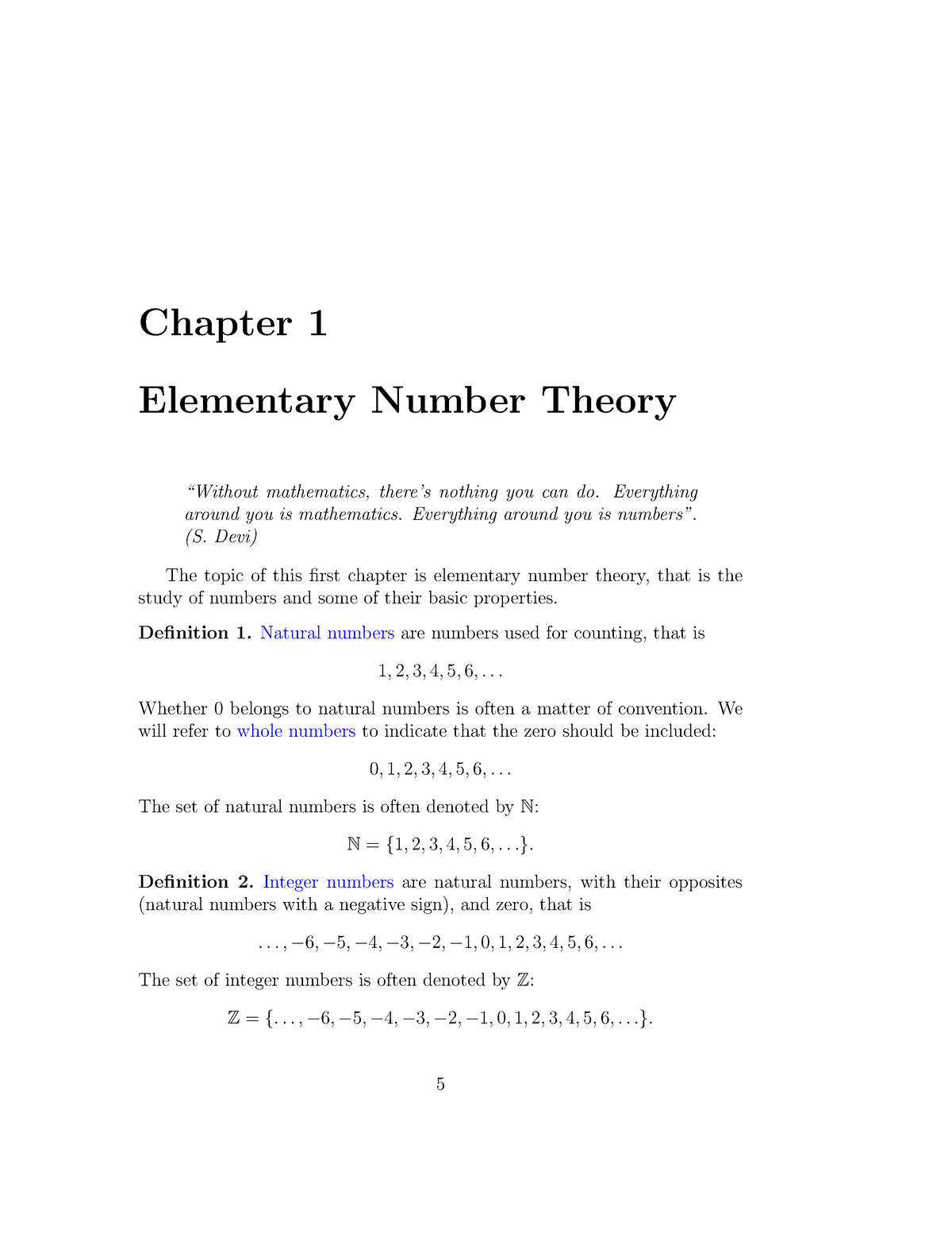 CH 1 Elementary Number Theory - Chapter 1 Elementary Number Theory ...