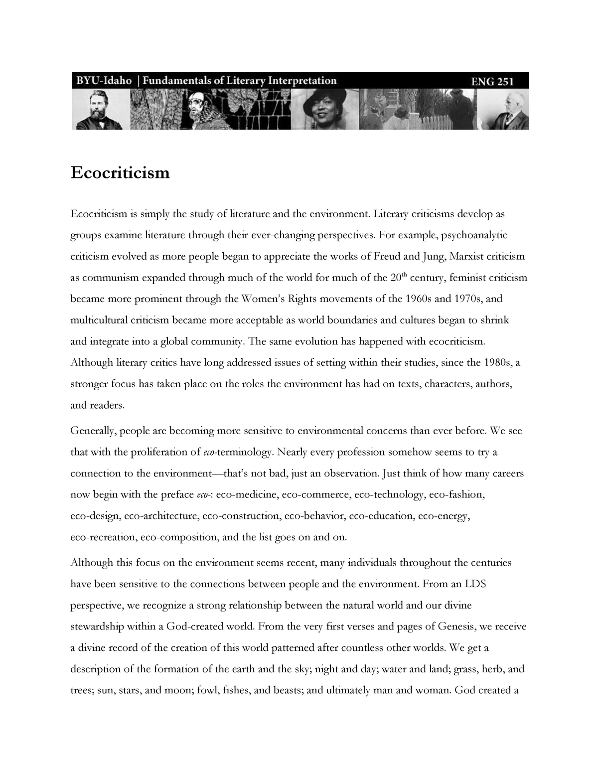 thesis on ecocriticism pdf