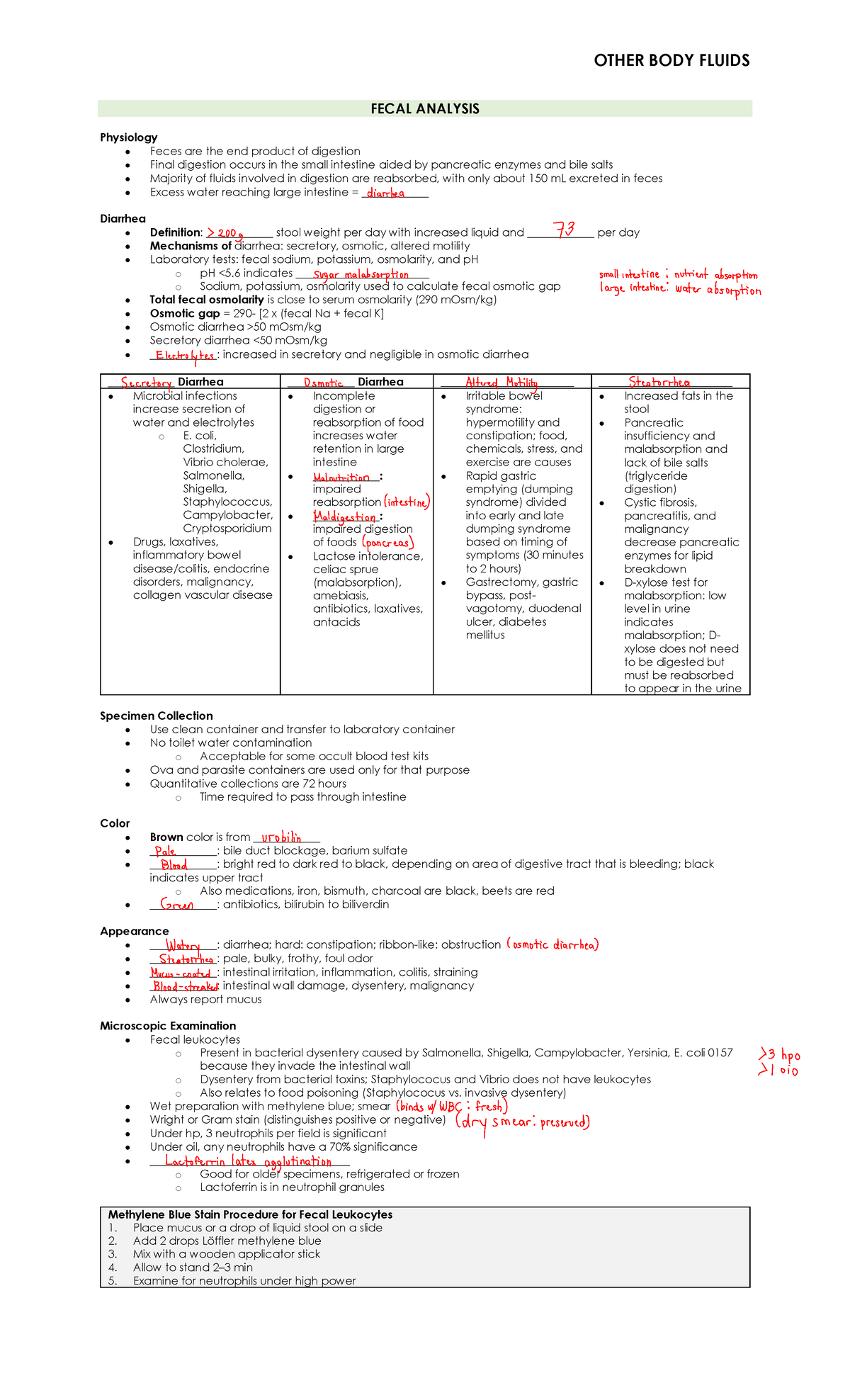 Other Body Fluids 2 - N/A - FECAL ANALYSIS Physiology - Feces are the ...