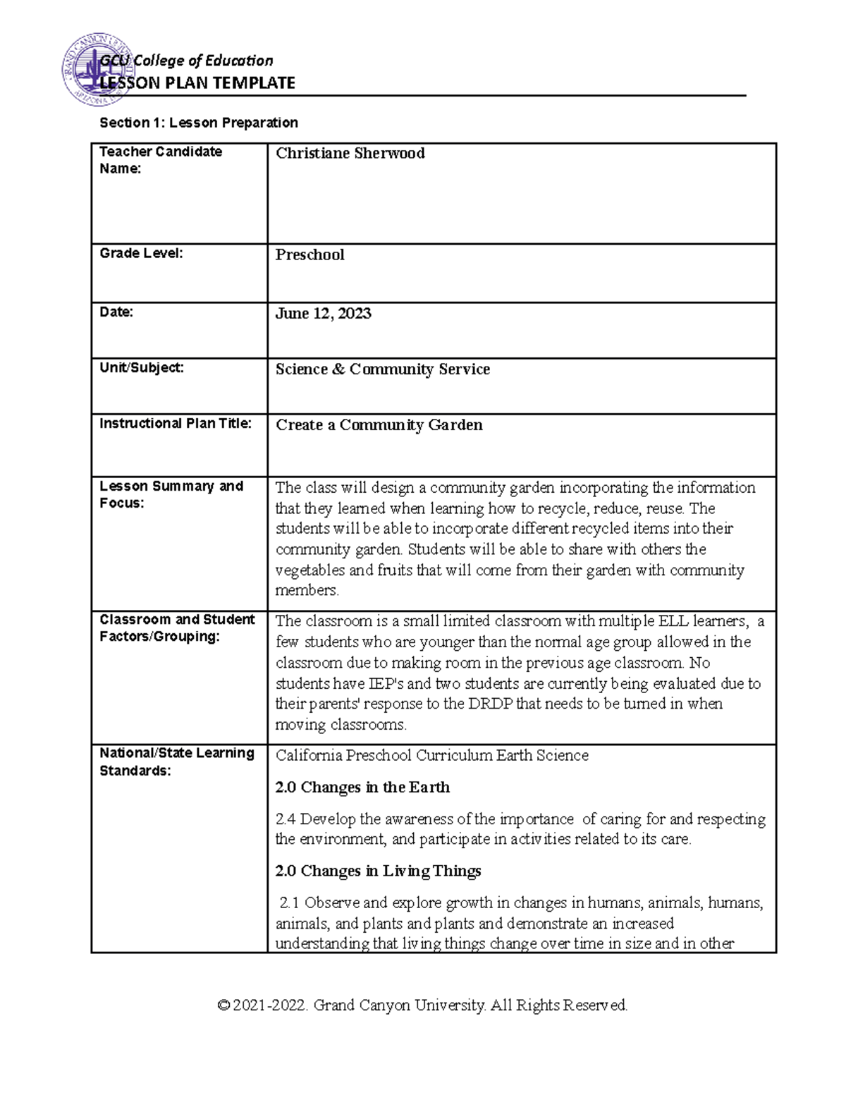 Problem Based Lesson Plan - LESSON PLAN TEMPLATE Section 1: Lesson ...