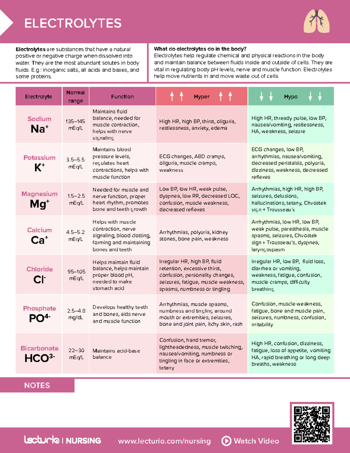 Nursing CS Electrolytes 03 - lecturio/nursing Watch Video NOTES ...