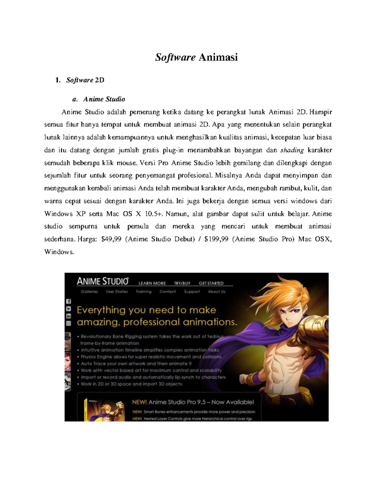 Software Pembuatan Animasi - Software Animasi Software 2D a. Anime