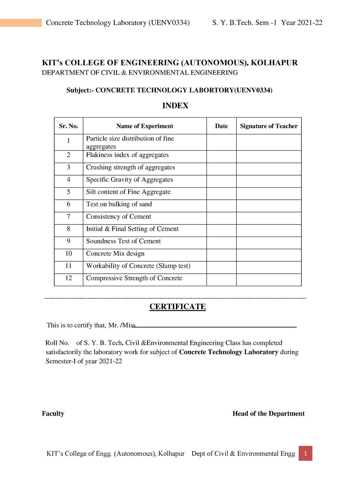 Updated CT Manual - Civil Engineering - SPPU - Studocu