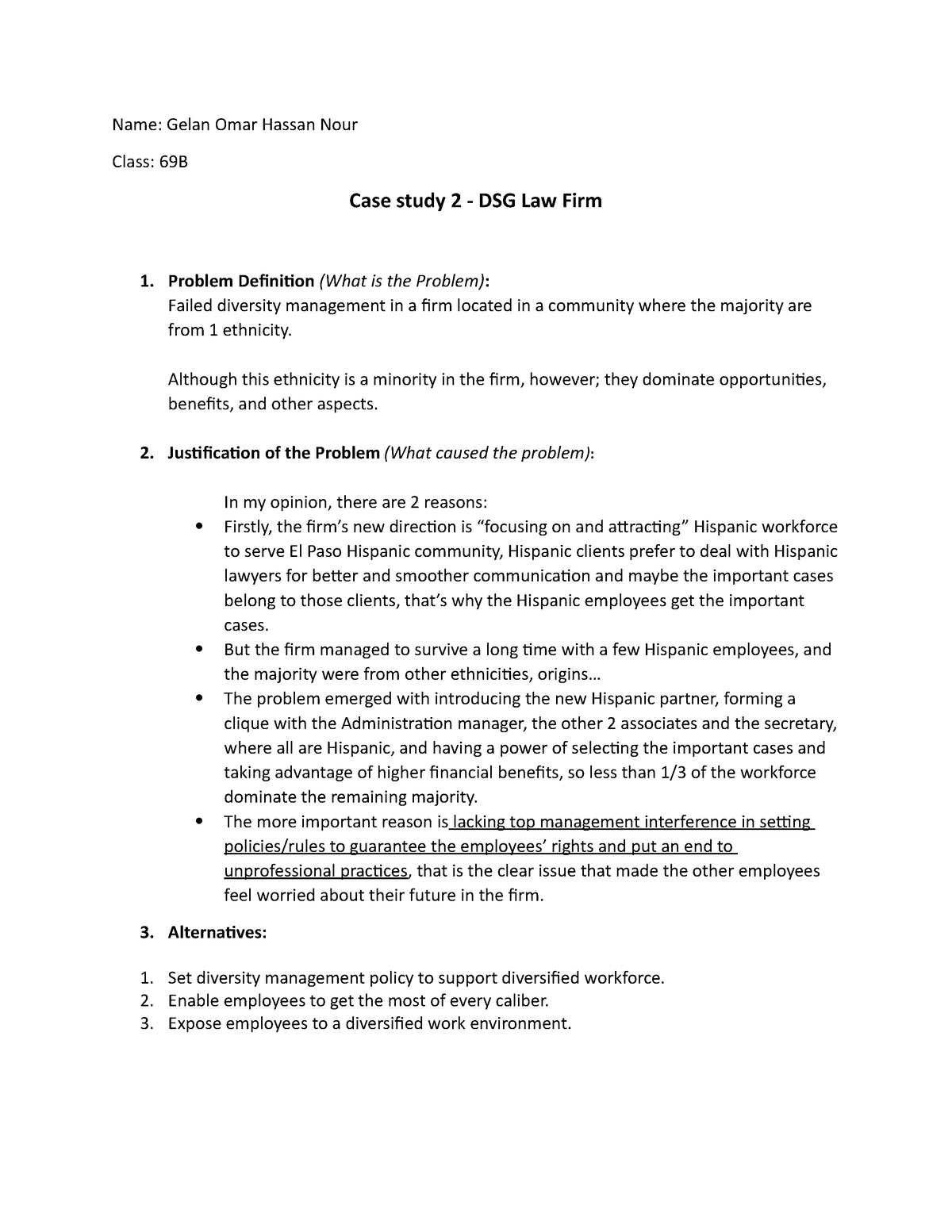 law firm case study assessment