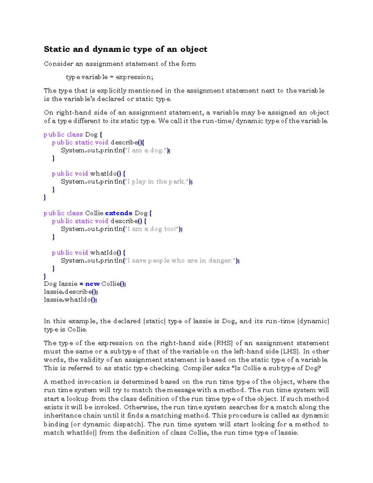 Static and Dynamic Type of an Object - Static and dynamic type of an ...