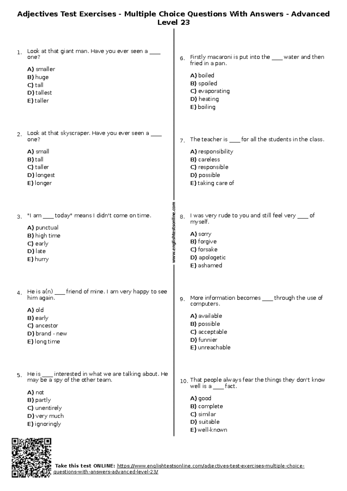 522 adjectives-test-exercises-multiple-choice-questions-with-answers ...