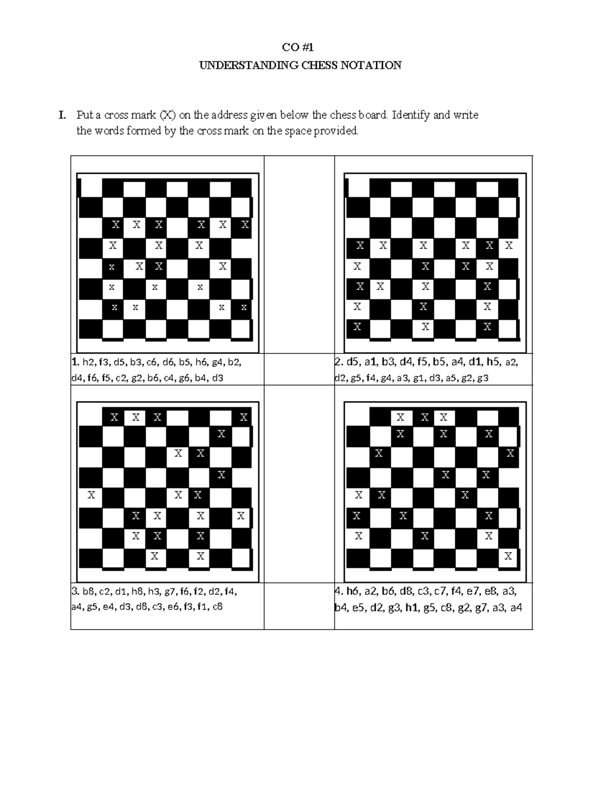 PE - Chess activity - 4. h6, a2, b6, d8, c3, c7, f4, e7, e8, a3, b4, e5 ...