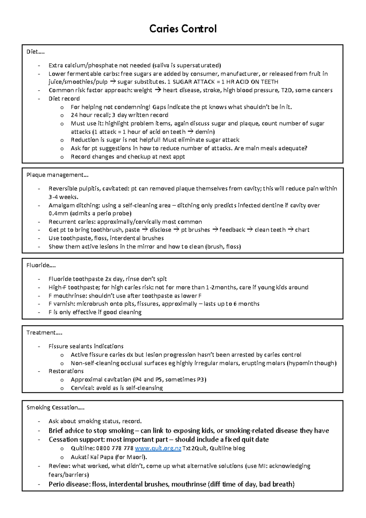Caries-Control-CRA - Cariology section of 361-notes focus on caries ...