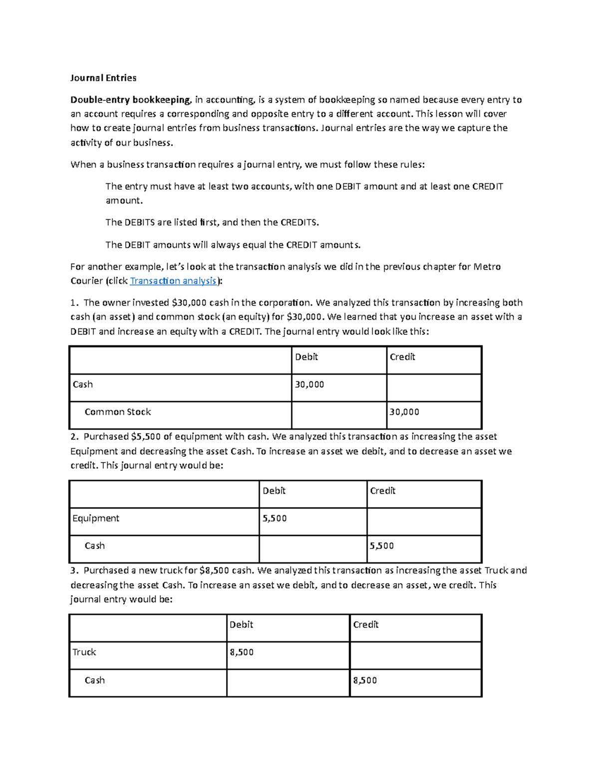 Accounting Journal Entries Common Stock