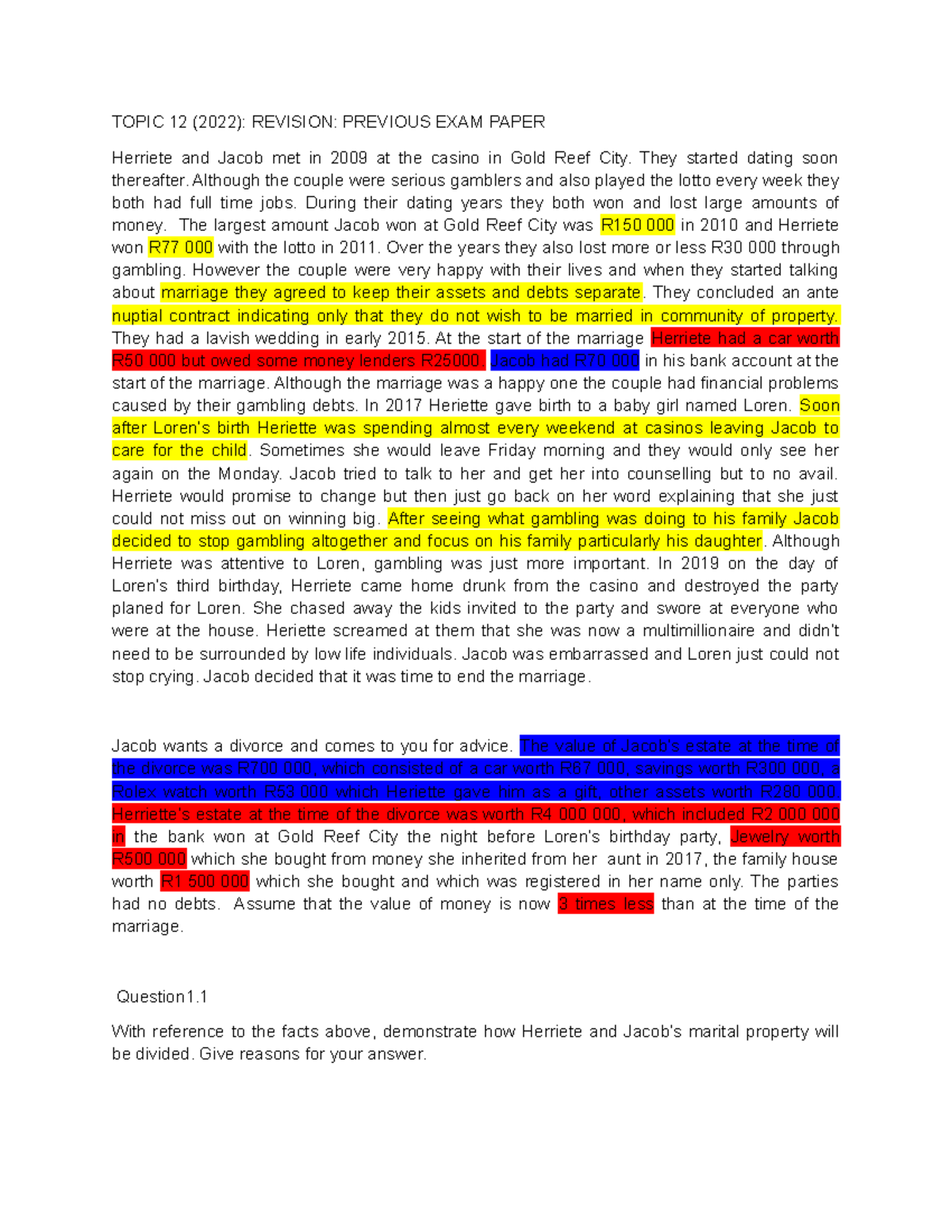 Topic 12 Revision Previous Exam paper (2022) - TOPIC 12 (2022 ...