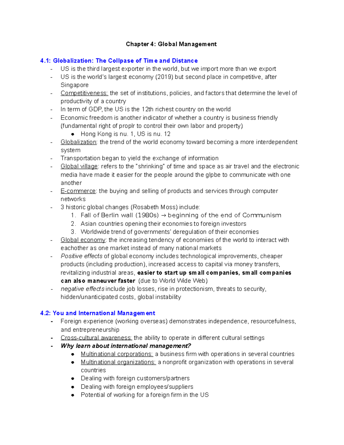 Chapter 4 - Management: A Practical Introduction - Chapter 4: Global ...