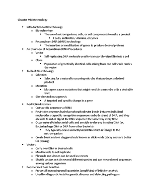 Microbiology Chapter 8 - Chapter 8 Microbial Genetics Big picture o ...