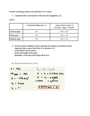 Test 1 - Review Sheet - KIN 216 : Biomechanics I Test 1 Review You Will ...