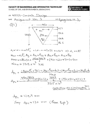 Assignment 1 cocrete dsign - UNIVERSITY TECHNOLOGY SYDNEY (UTS) NAME ...