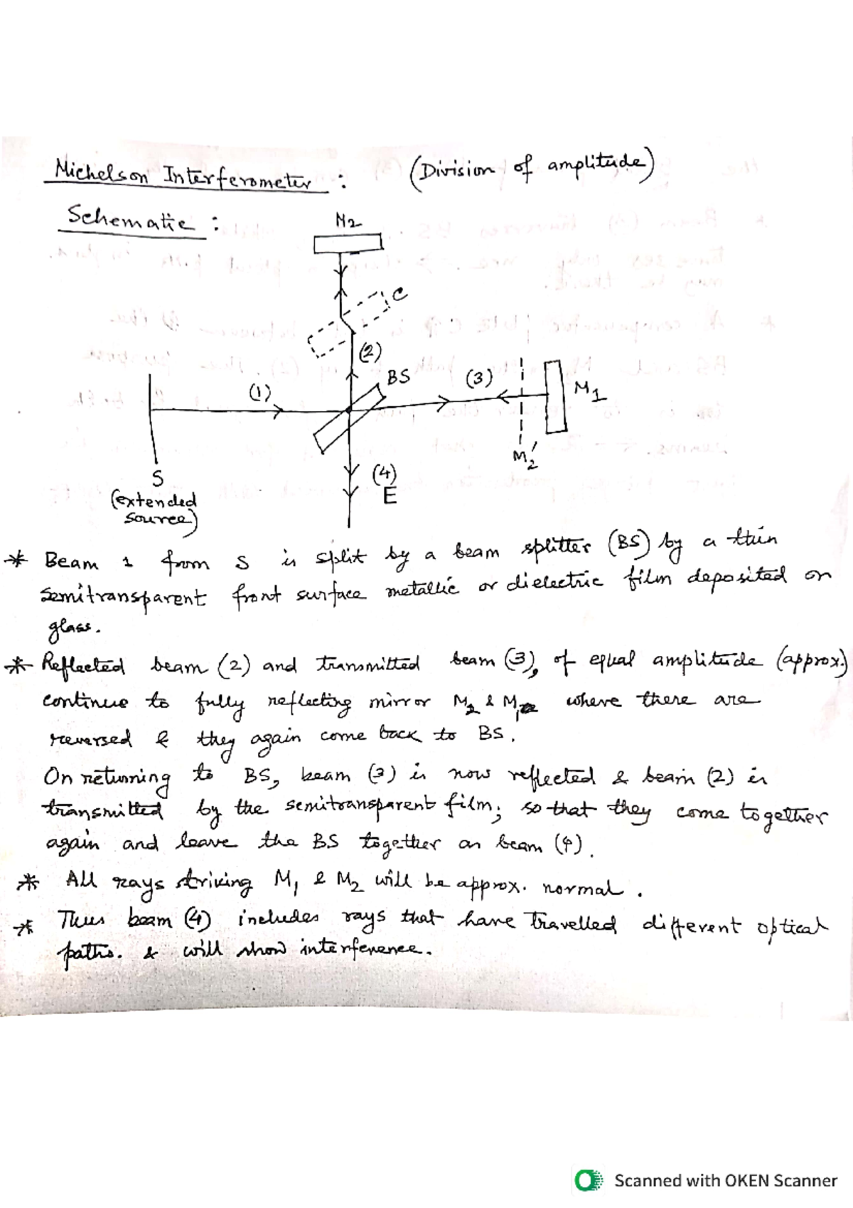 Michelson interferometer - physics-1 - Studocu