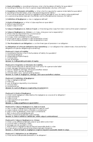 Oblicon Chapter 2 Quiz With Answer - Basis Of Liability: A. According ...