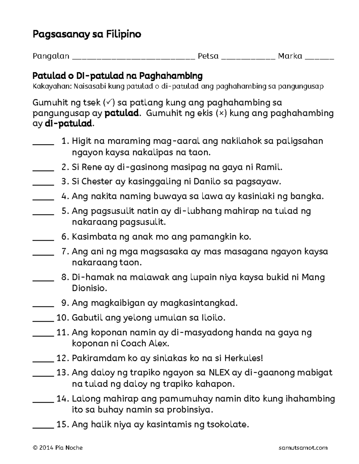 Patulad-o-di-patulad-na-paghahambing 12 - Pagsasanay sa Filipino ...