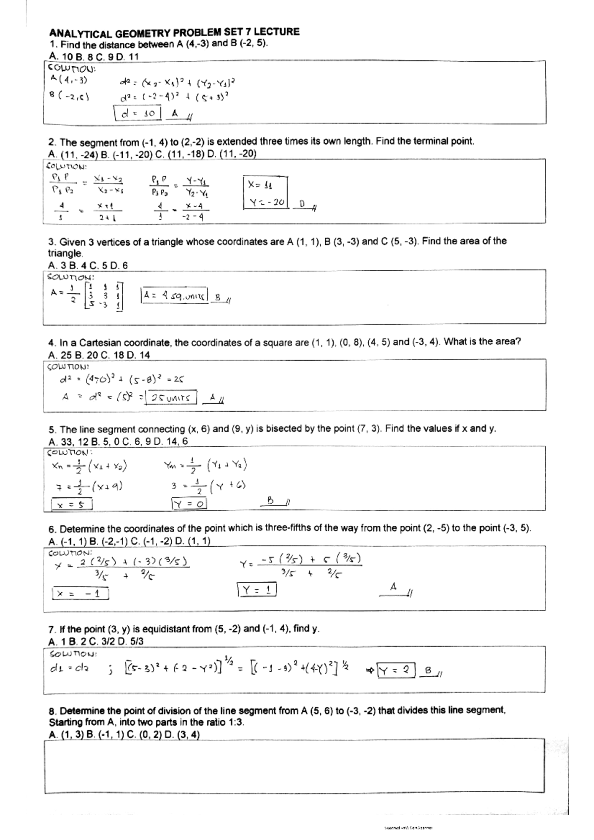 Analytic Geometry Problem Set 7 Lecture - BS Electrical Engineering ...