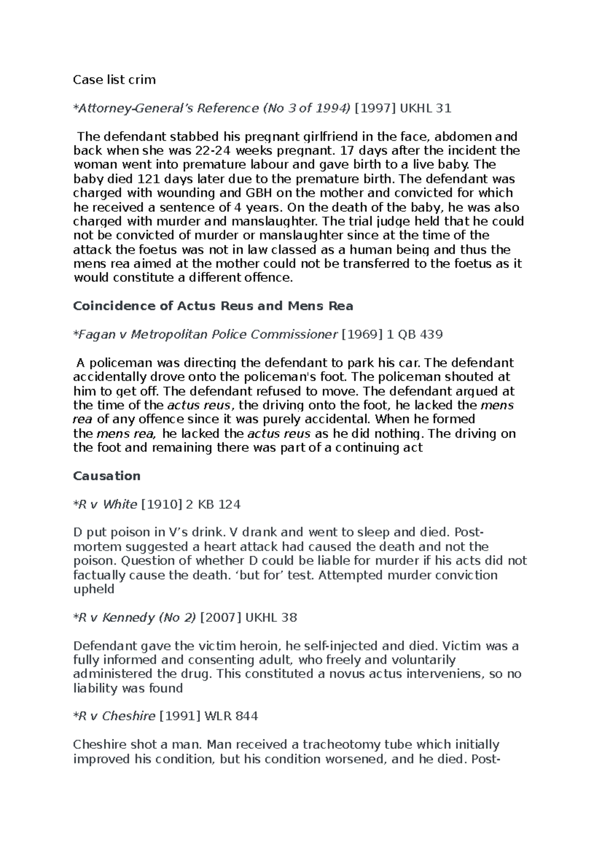 Case list crim list of all cases required Case list crim *Attorney