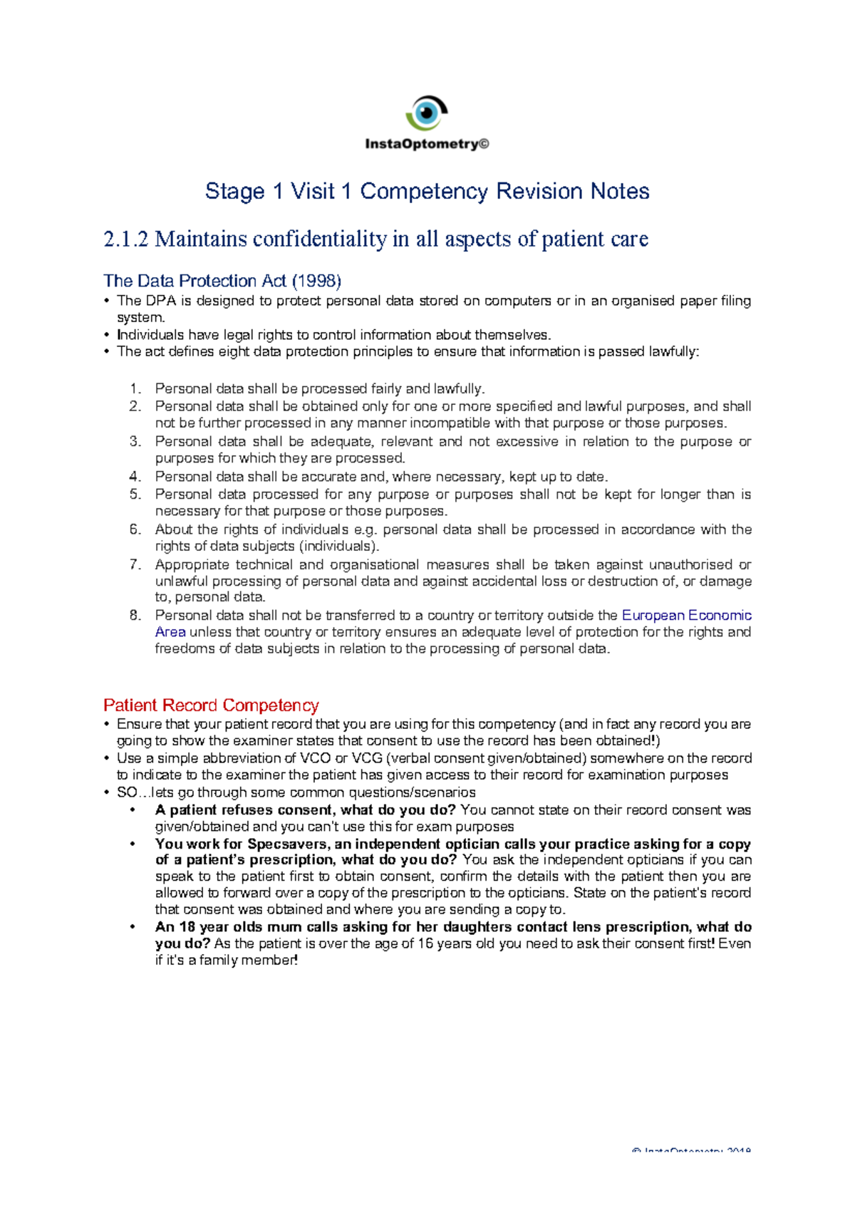 Stage 1 Visit 1 - uderstanding the content - 2.1 Maintains ...