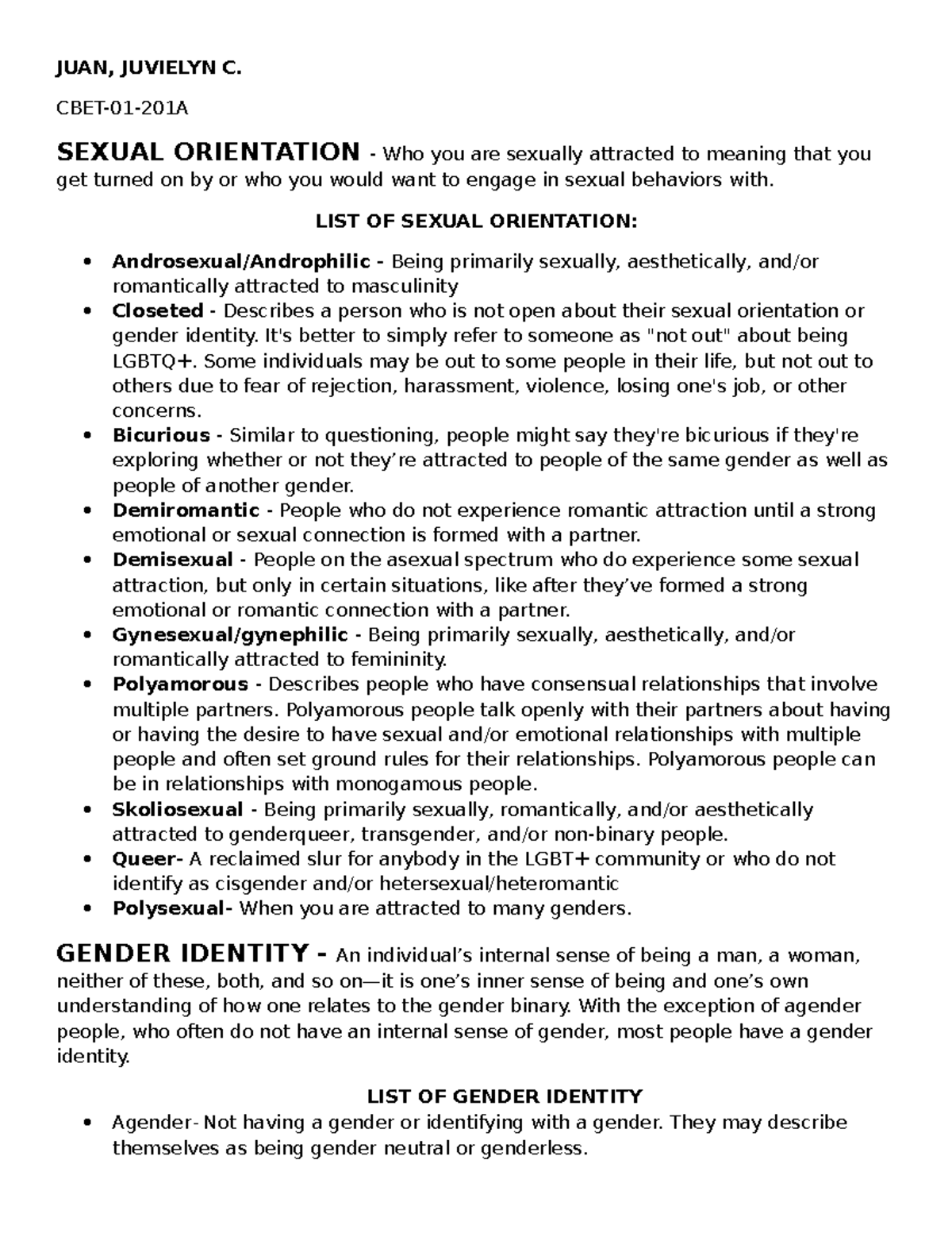 Sexual Orientation and Gender Identity - JUAN, JUVIELYN C. CBET-01-201A ...