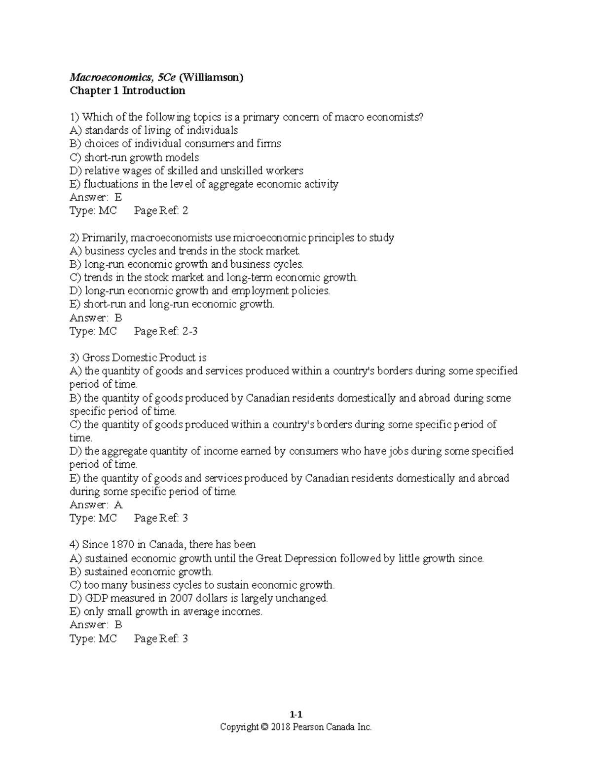 01 Will Macro 5c Tb Ch01 - Macroeconomics, 5Ce (Williamson) Chapter 1 ...