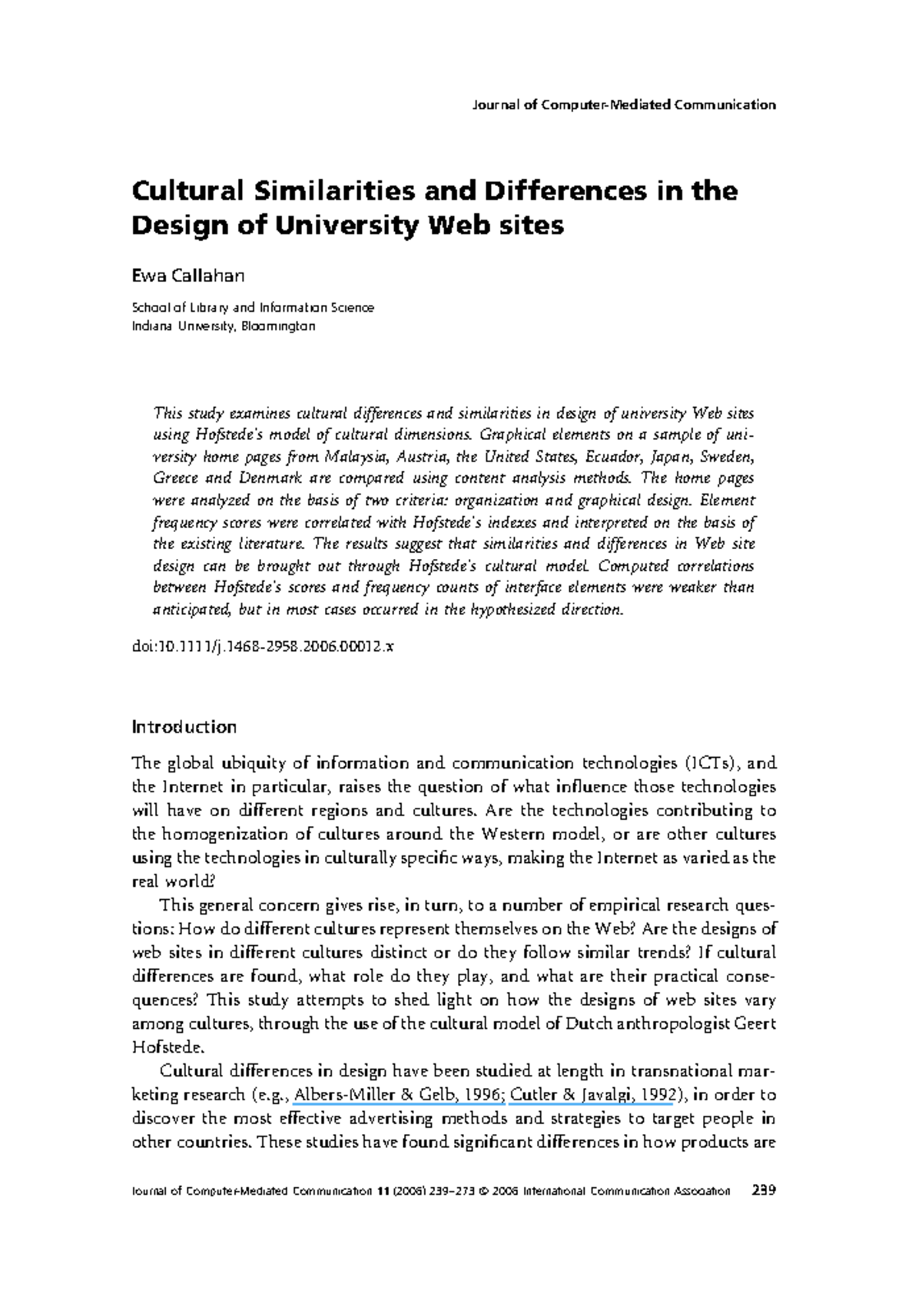 Cultural Similarities and Differences in - Graphical elements on a ...