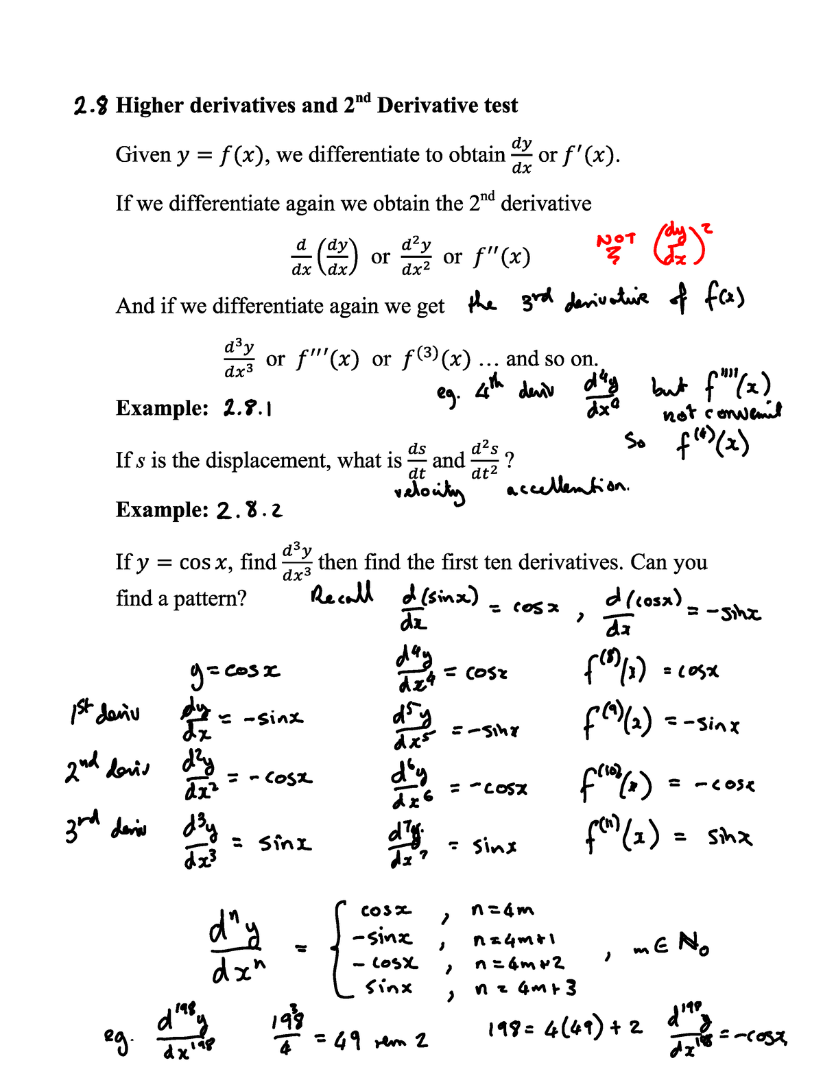 Calculus Wk 5 Lecture 2 Notes - MATH1043 - Wits University - Studocu