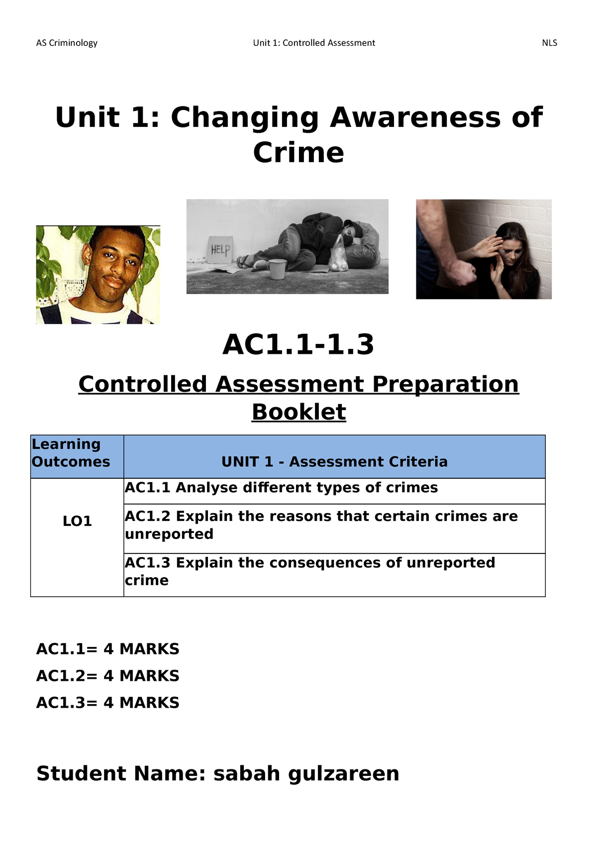 criminology unit 3 ac1.1 case study