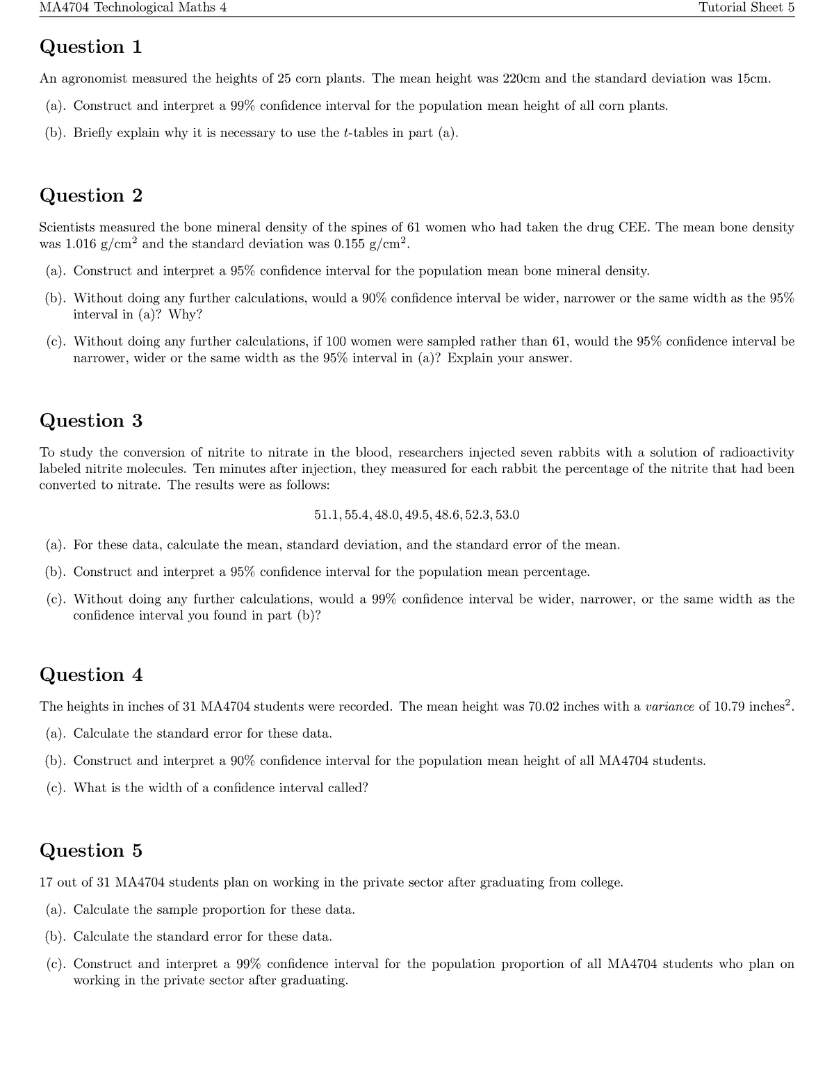 ma4704-tutorial-sheet-5-ma4704-technological-maths-4-tutorial-sheet-5