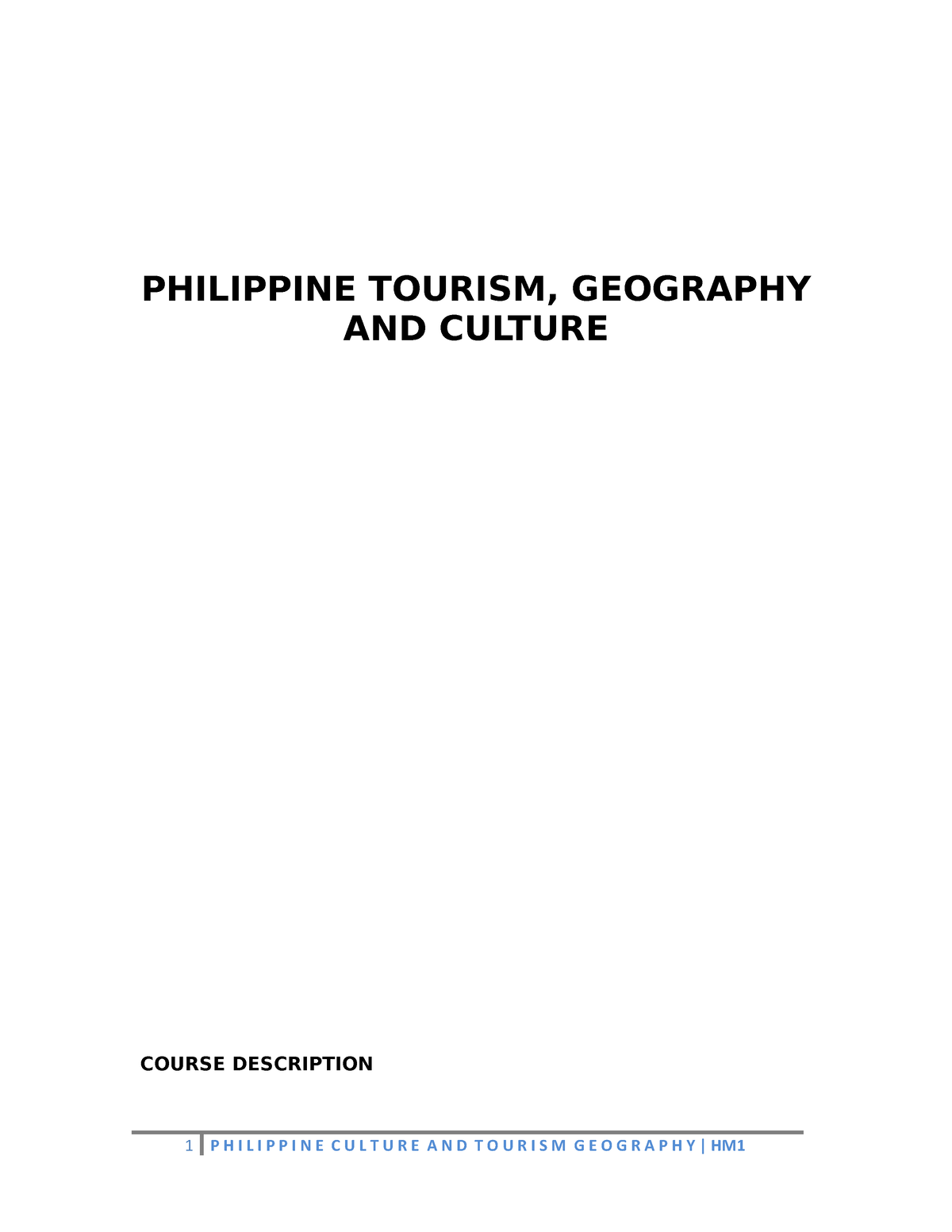 philippine tourism geography and culture subject